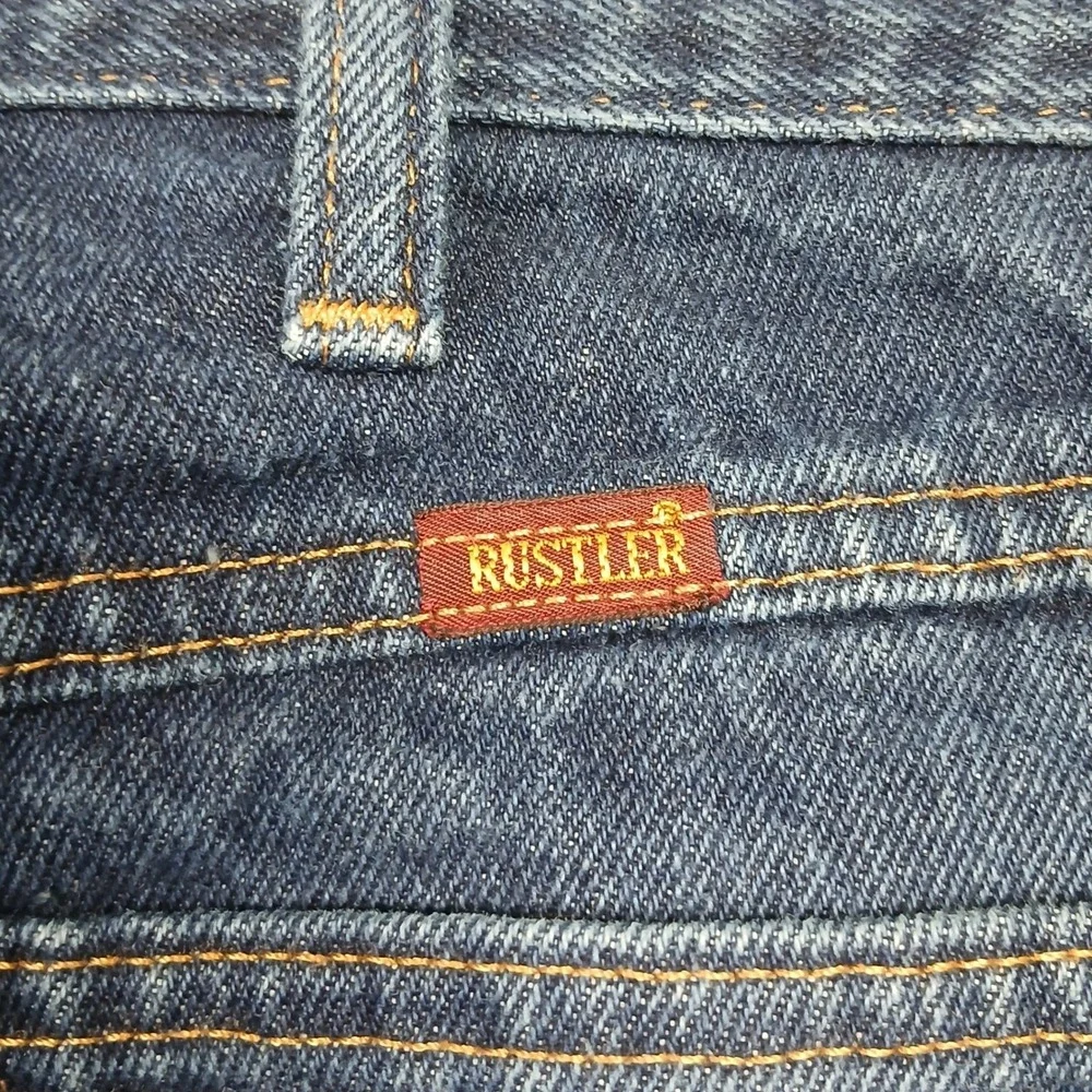 Rustler Men's Jeans 40x32 Blue Denim‎ 100% Cotton Relaxed Fit